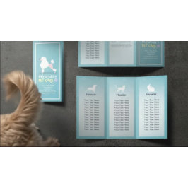 ペットケア座りグルーミングサロン3折パンフレット