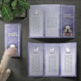 ペットケア座りグルーミングサロン3折パンフレット