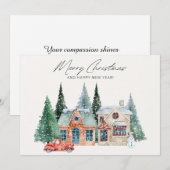 ペットケア従事者へのクリスマスホリデー感謝 シーズンカード (正面/裏面)