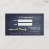 ペットケア犬猫の鳥シルエット紫&金ゴールド 予約カード (裏面)