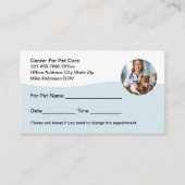 ペットケア獣医アポイントメントカード 予約カード (正面)