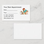 ペットケア獣医動物クリニックアポイントメントカード 名刺 (正面/裏面)