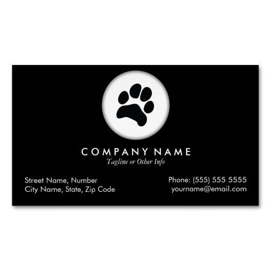 ペットケア獣医用磁気名刺 マグネット名刺 (正面)