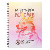 ペットケア着座グルーミング美しいサロンコルギドッグ ノートブック (正面)