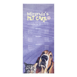 ペットケア着座グルーミング美しいサロン価格表 ラックカード