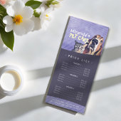 ペットケア着座グルーミング美しいサロン価格表 ラックカード