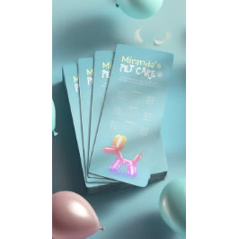 ペットケア着座グルーミング美しいサロン価格表 ラックカード