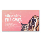 ペットケア着座入浴グルーミングサロン食品店 マグネット名刺 (正面)