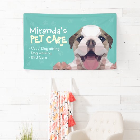 ペットケア着座入浴グルーミングサロン食品店 横断幕 (インサイチュ)