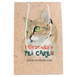 ペットケア着座入浴グルーミング美しいサロン猫 ミディアムペーパーバッグ