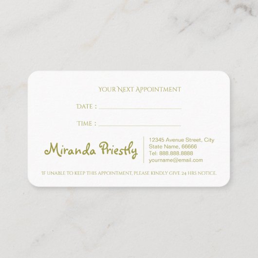 ペットケア着座入浴グルーミング美しいサロン 予約カード (裏面)