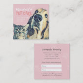 ペットケア着座入浴グルーミング美しいサロン 予約カード (正面/裏面)