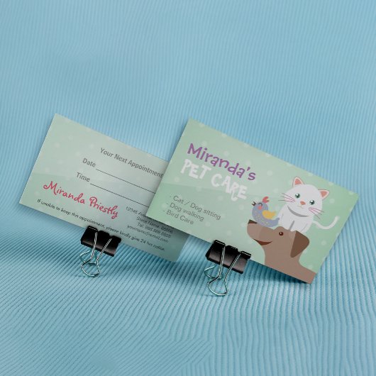 ペットケア着座入浴グルーミング美しいサロン 予約カード