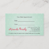 ペットケア着座入浴グルーミング美しいサロン 予約カード (裏面)