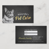 ペットケア着座入浴グルーミング美しいサロン 予約カード (正面/裏面)