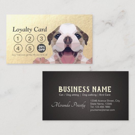 ペットケア着座入浴&グルーミングロイヤリティパンチ ロイヤリティカード (正面/裏面)