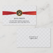 ペットケア金ゴールドポーレッドリエレガントボン 名刺 (正面/裏面)