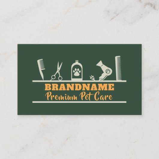ペットケア、グルーミングサービス 名刺 (正面)