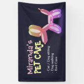 ペットケア シッティング バス グルーミング サロン 食品店 横断幕 (縦)