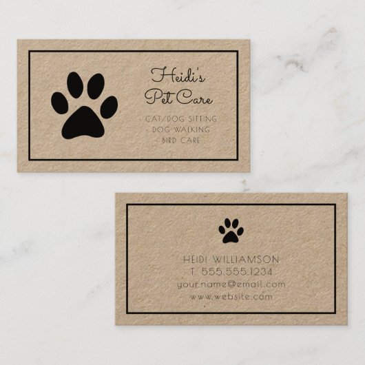 ペットケア 名刺 (正面/裏面)