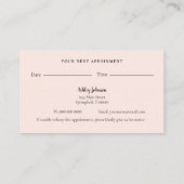 ペットケア、座って、グルーミングアポイントメント 名刺 (裏面)