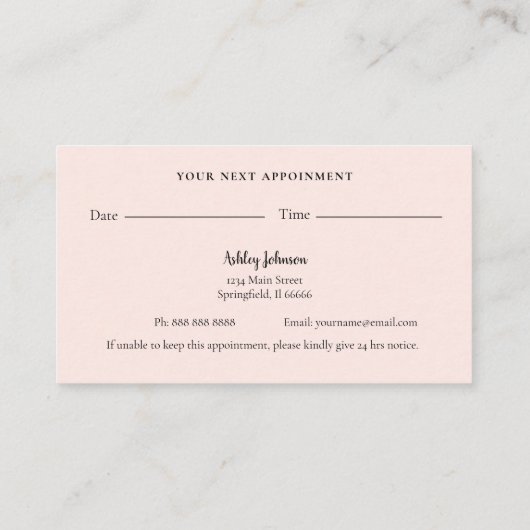 ペットケア、座って、グルーミングアポイントメント 名刺 (裏面)