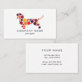 ペットケア |犬の歩く |円を使用したダシュント 名刺 (正面/裏面)