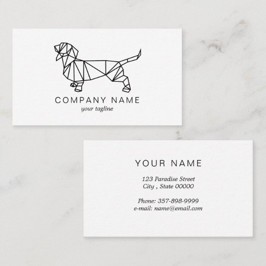 ペットケア |犬の歩く |犬の恋人 |ミニマル | 名刺 (正面/裏面)