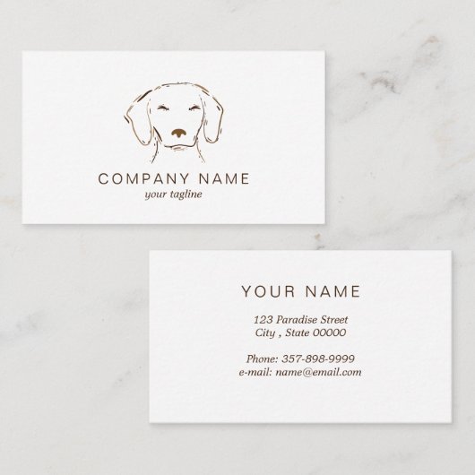 ペットケア |犬の歩く | Dachshund 名刺 (正面/裏面)