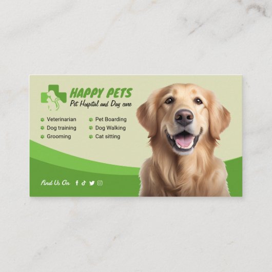 ペットケア、獣医、獣医、獣医、動物病院 名刺 (裏面)