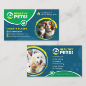 ペットケア、獣医、獣医、獣医、動物病院 名刺 (正面/裏面)