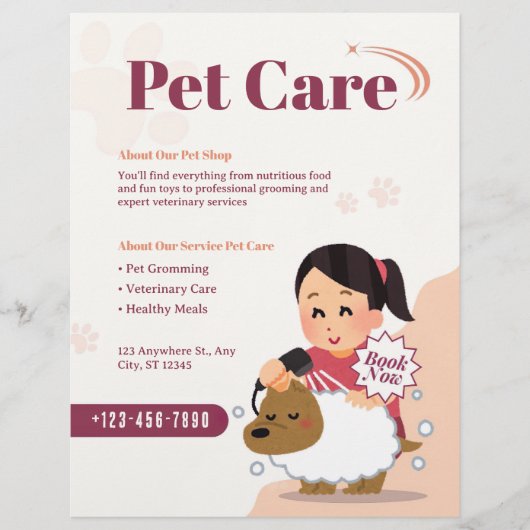 ペットケア – Pet Sisting Services Business チラシ (正面)
