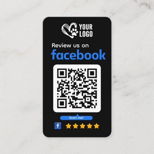 ペットケアFacebookレビュー依頼ビジネスカード 名刺 (正面)