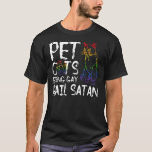 ペットゴッツビーイングゲイハイルSatan Lgbt国旗 Tシャツ