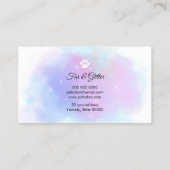 ペットサロンの素晴らしい毛皮の手 名刺 (裏面)