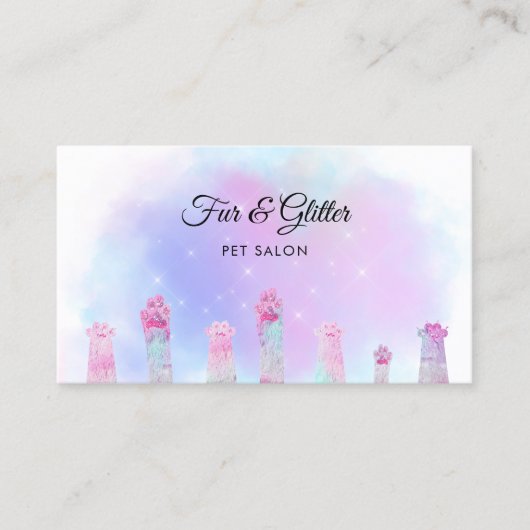 ペットサロンの素晴らしい毛皮の手 名刺 (正面)