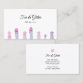 ペットサロンパステルカラー毛皮の足 名刺 (正面/裏面)