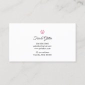 ペットサロンパステルカラー毛皮の足 名刺 (裏面)