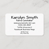 ペットサービスグラマラスな子猫の写真テンプレート 名刺 (裏面)