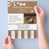 ペットサービスグルーミングドッグティアオフストリップフライヤー チラシ (手)