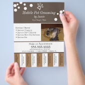 ペットサービスグルーミングドッグティアオフストリップフライヤー チラシ (手)