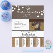 ペットサービスグルーミングドッグティアオフストリップフライヤー チラシ (シングル)