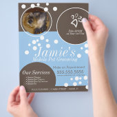 ペットサービスグルーミングドッグバブル写真チラシ チラシ (手)