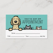 ペットサービスドッグキャットギニア豚おもしろいアポイントメント 名刺 (正面)