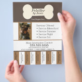 ペットサービスビジネス犬のストリップフライヤーを引き裂く チラシ (手)