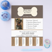 ペットサービスビジネス犬のストリップフライヤーを引き裂く チラシ (シングル)