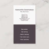 ペットサービス縦型名刺 名刺 (裏面)