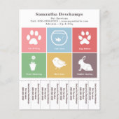 ペットサービス&カラースクウェア切り取りストリップフライヤー チラシ (正面)