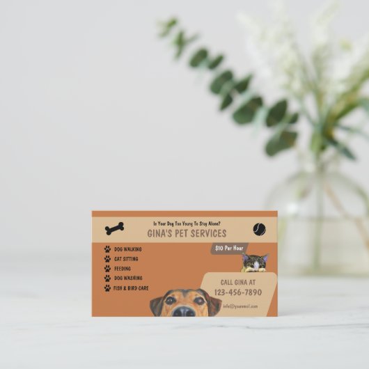 ペットサービス 名刺 (スタンド正面)
