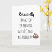 ペットシッおもしろいチカードサンキュードッグシッターウンチ カード (黄色い花)